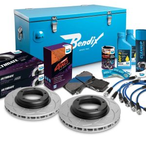 Front 4" Brake Upgrade Kit to suit Toyota Land Cruiser 76, 78, 79 Series 2007-2016 with Single Channel ABS, no VSC