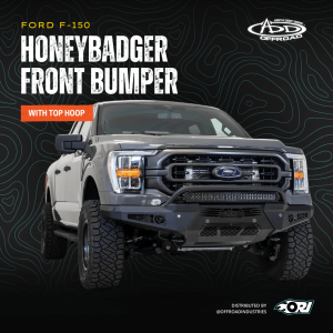 Addictive Desert Designs 2021-2024 FORD F-150 Honeybadger Front Bumper W/ Top Hoop