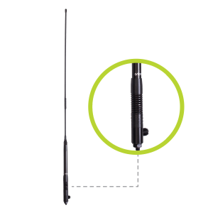 ANU250 6.5dBi UHF CB Antenna with Elevated Feed and Flexible Whip